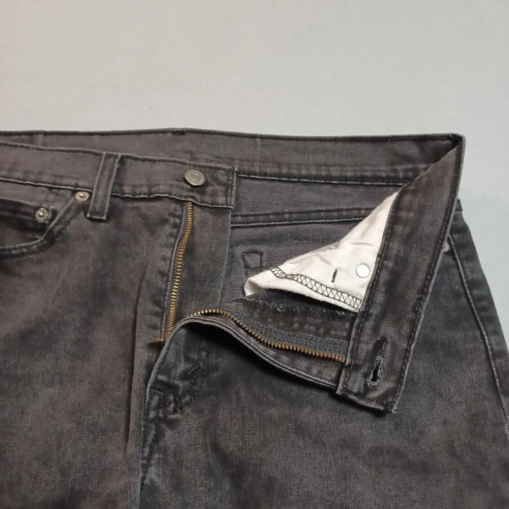 Levis 511 Slim Fit Jeans Mens 34x32‎ Faded Black Denim 04511-1507